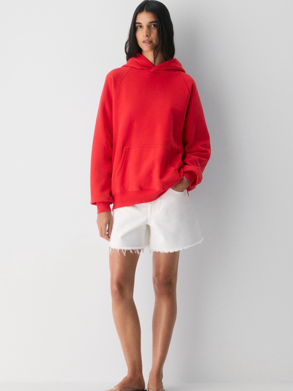 Aritzia Red Sweatfleece Hoodie - Mega Fit